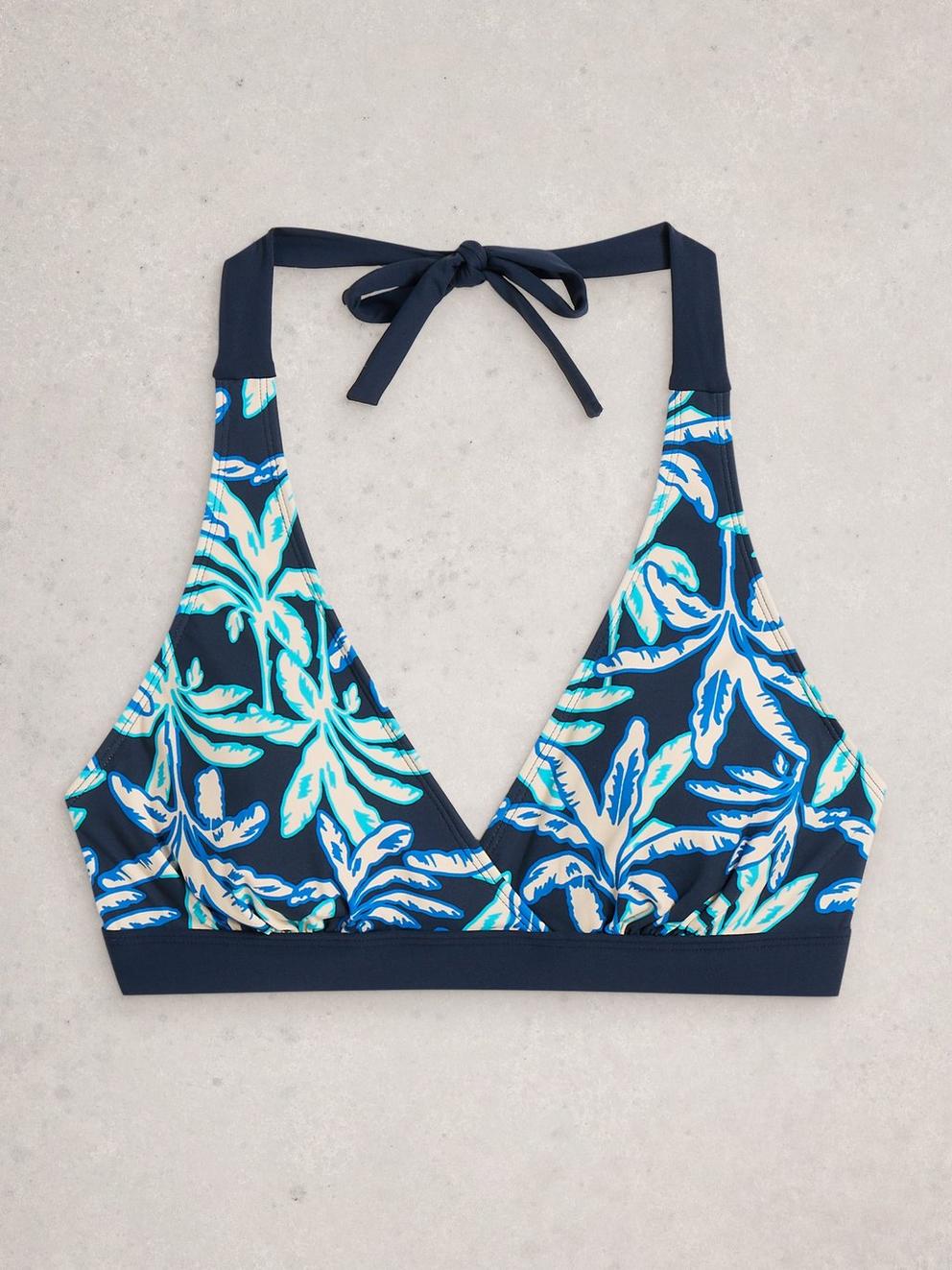 Valley Swim Bikini Top in NAVY PR - FLAT FRONT