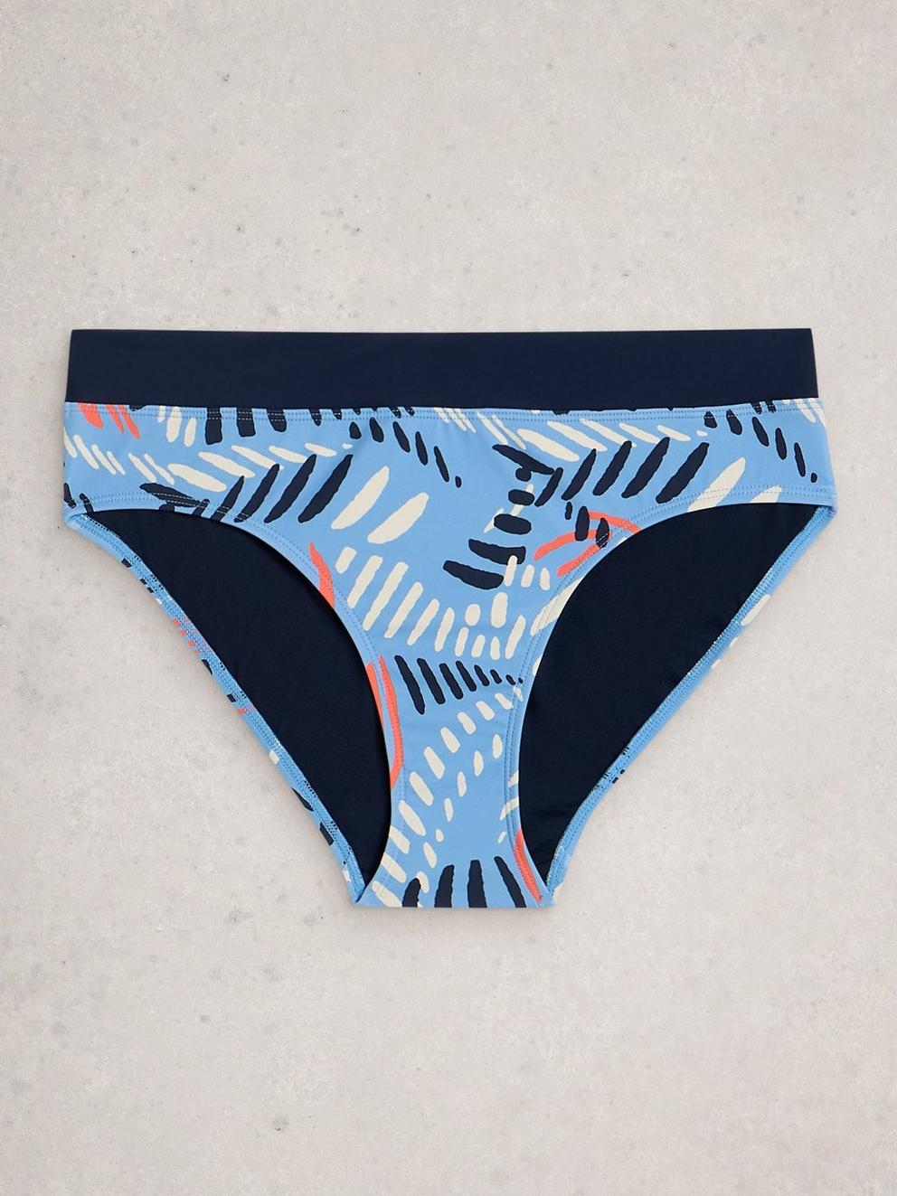 Valley Swim Bikini Bottom in BLUE MLT - FLAT FRONT