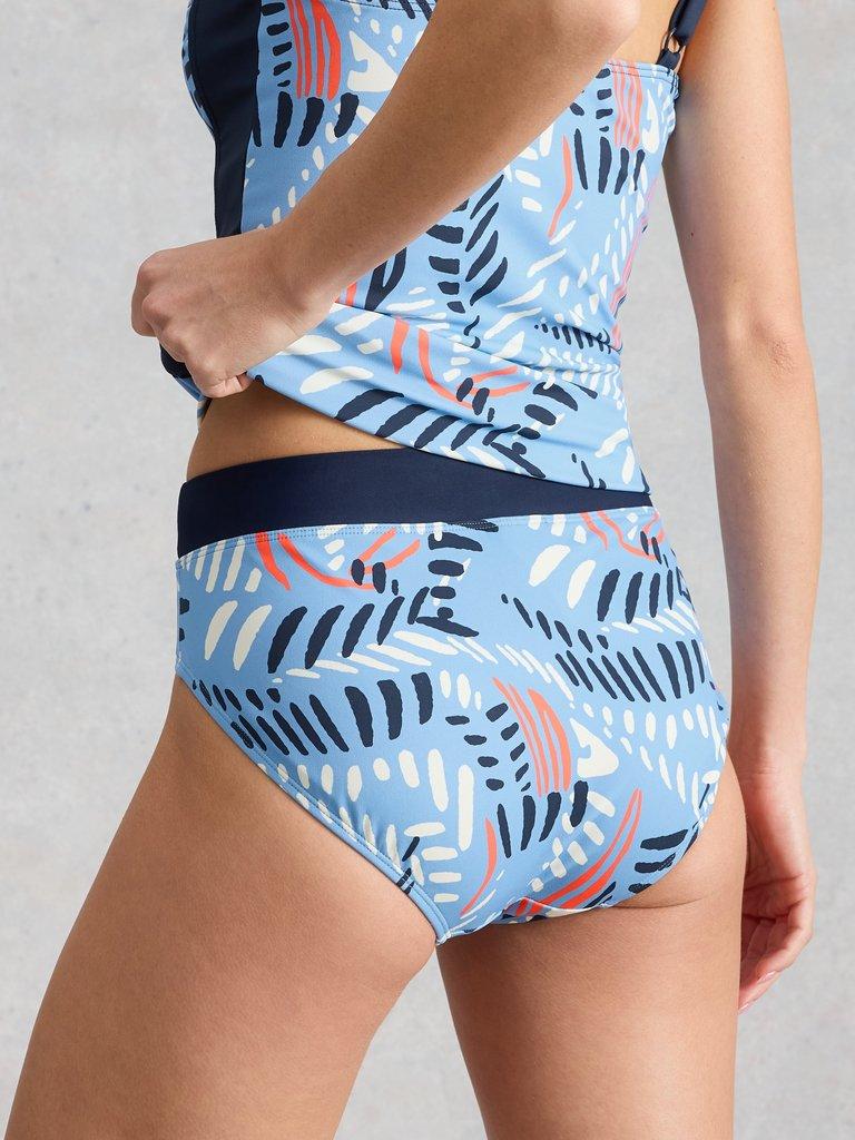 Valley Swim Bikini Bottom in BLUE MLT - MODEL BACK