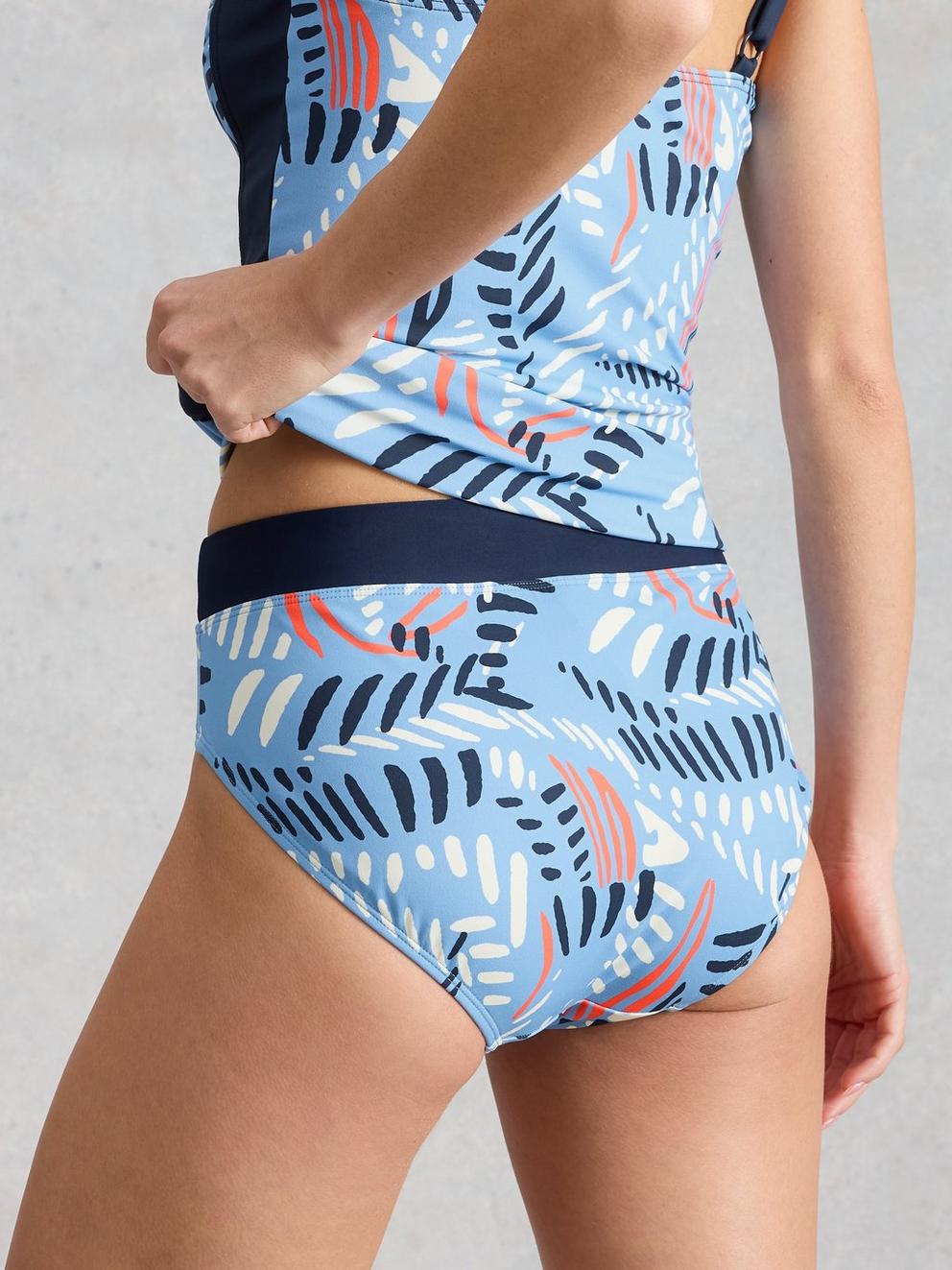 Valley Swim Bikini Bottom in BLUE MLT - MODEL BACK