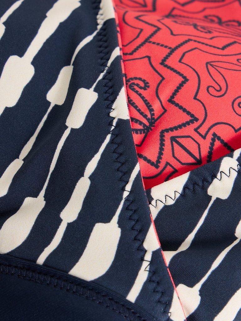 Sunshine Reversible Swim Bikini Top in NAVY MULTI - FLAT DETAIL