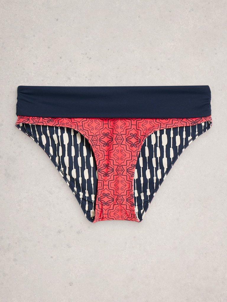 Reversible Swim Fold Down Bottom in NAVY MULTI - FLAT BACK