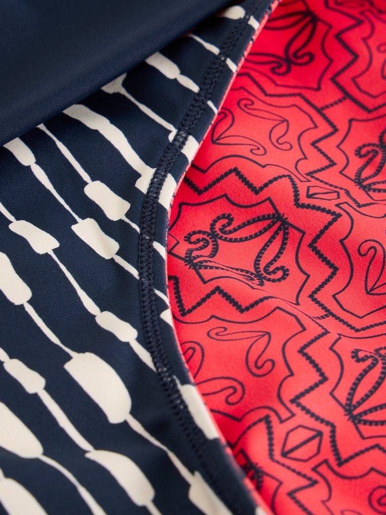 Reversible Swim Fold Down Bottom in NAVY MULTI - FLAT DETAIL