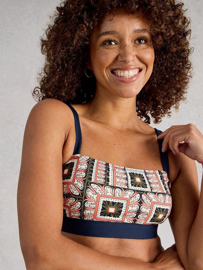 Verity Bikini Top in NAVY MULTI - MODEL DETAIL