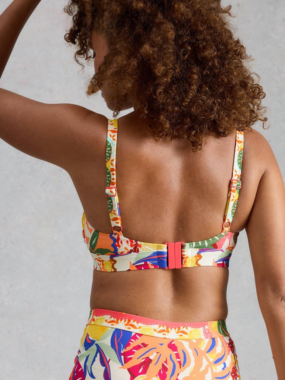 Verity Bikini Top in PINK MLT - MODEL BACK