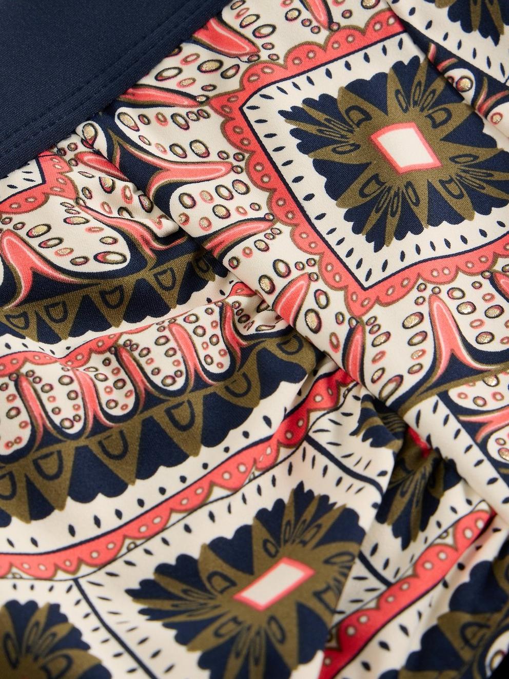 Verity Swim High Waist Bottom in NAVY MULTI - FLAT DETAIL