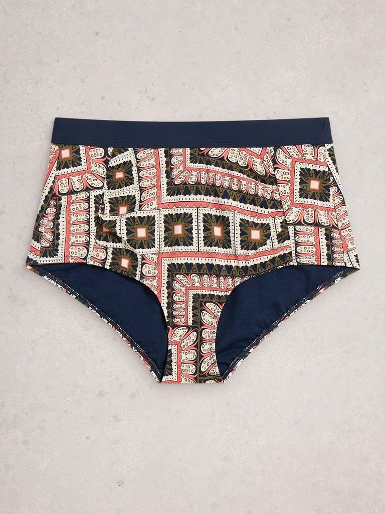 Verity Swim High Waist Bottom in NAVY MULTI - FLAT FRONT