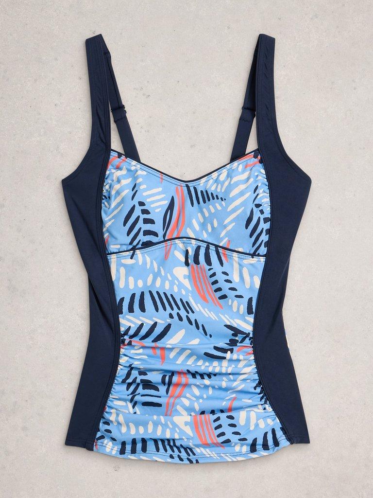 Splash Control Tankini Top in BLUE MLT - FLAT FRONT