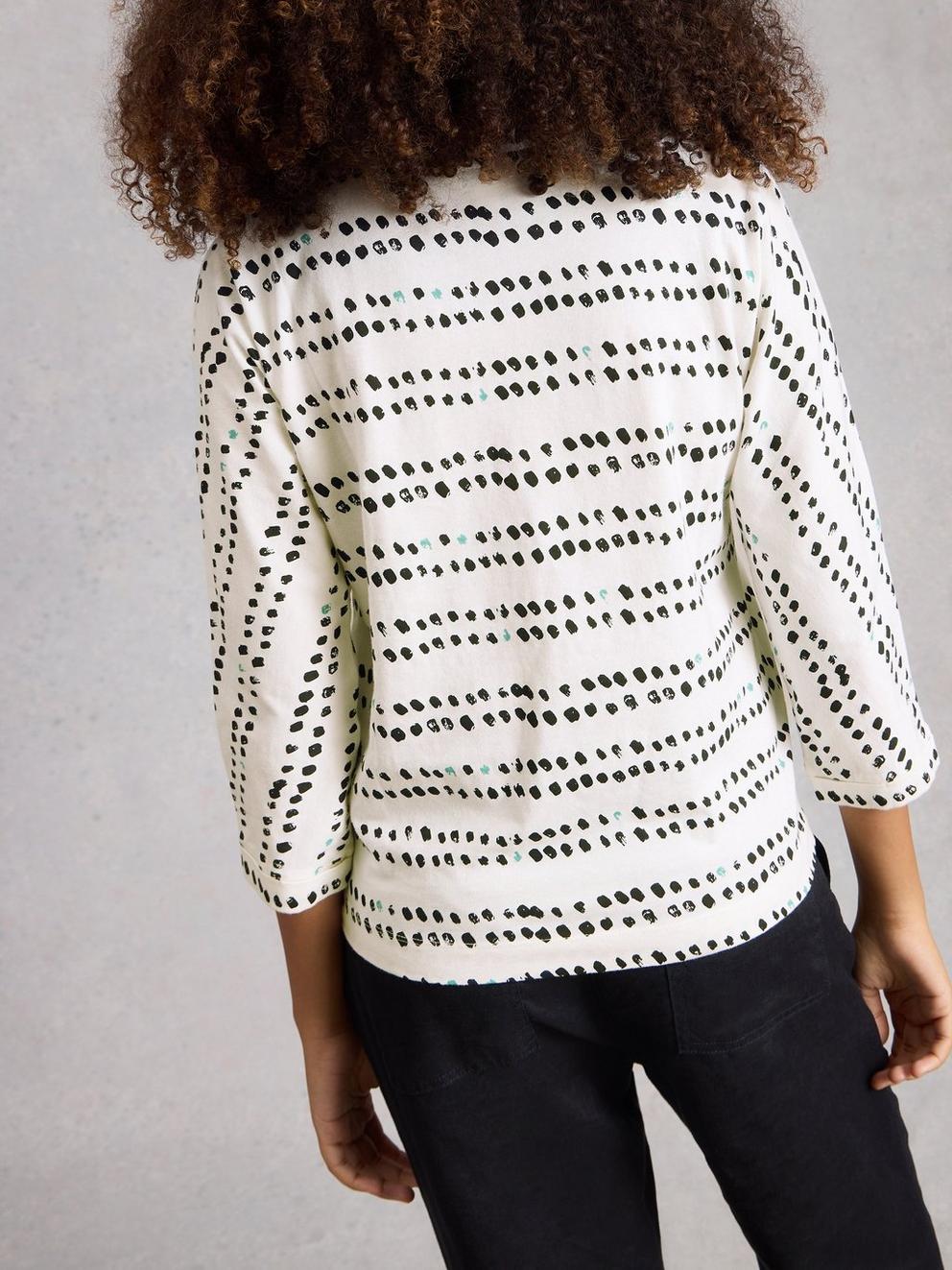 DEMI CREW NECK DOLMAN TOP in IVORY PR - MODEL BACK