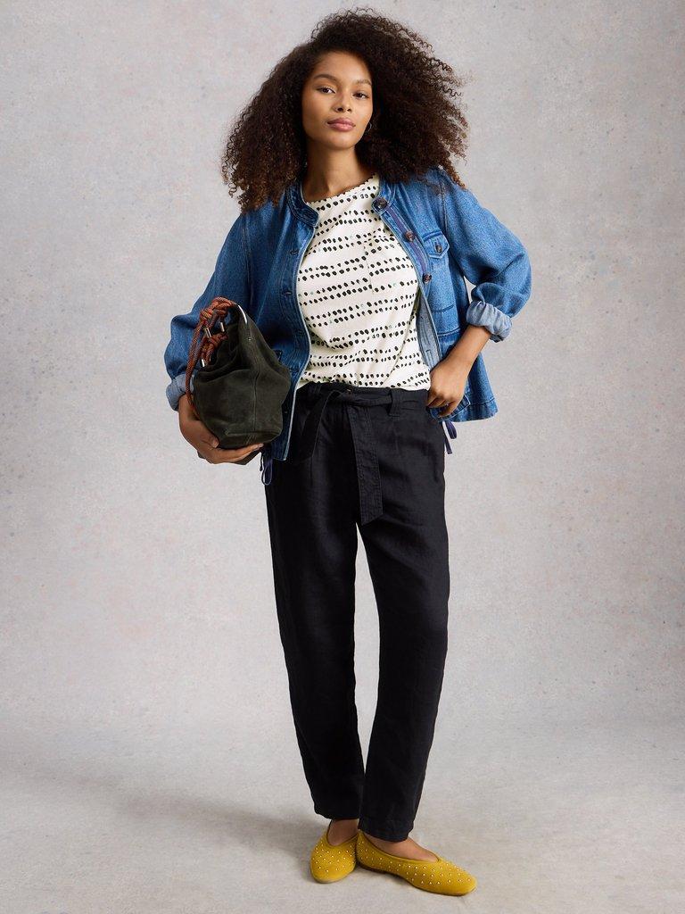 DEMI CREW NECK DOLMAN TOP in IVORY PR - MODEL FRONT