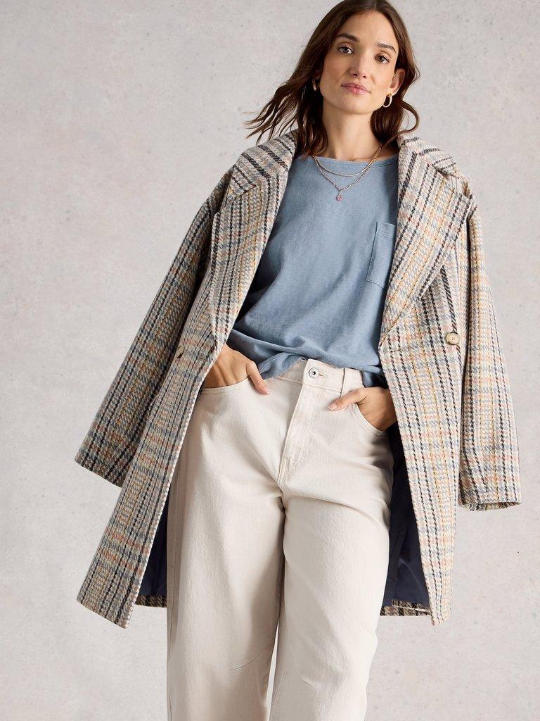 DEMI CREW NECK DOLMAN TOP in MID BLUE - LIFESTYLE