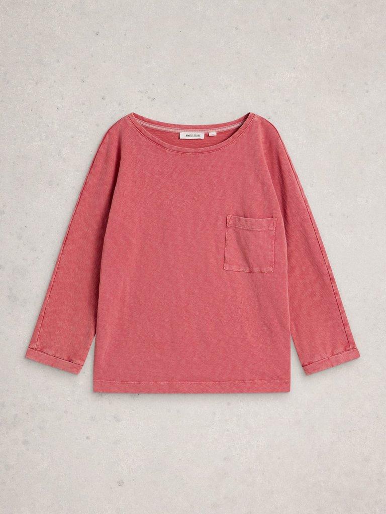 DEMI CREW NECK DOLMAN TOP in MID PINK - FLAT FRONT