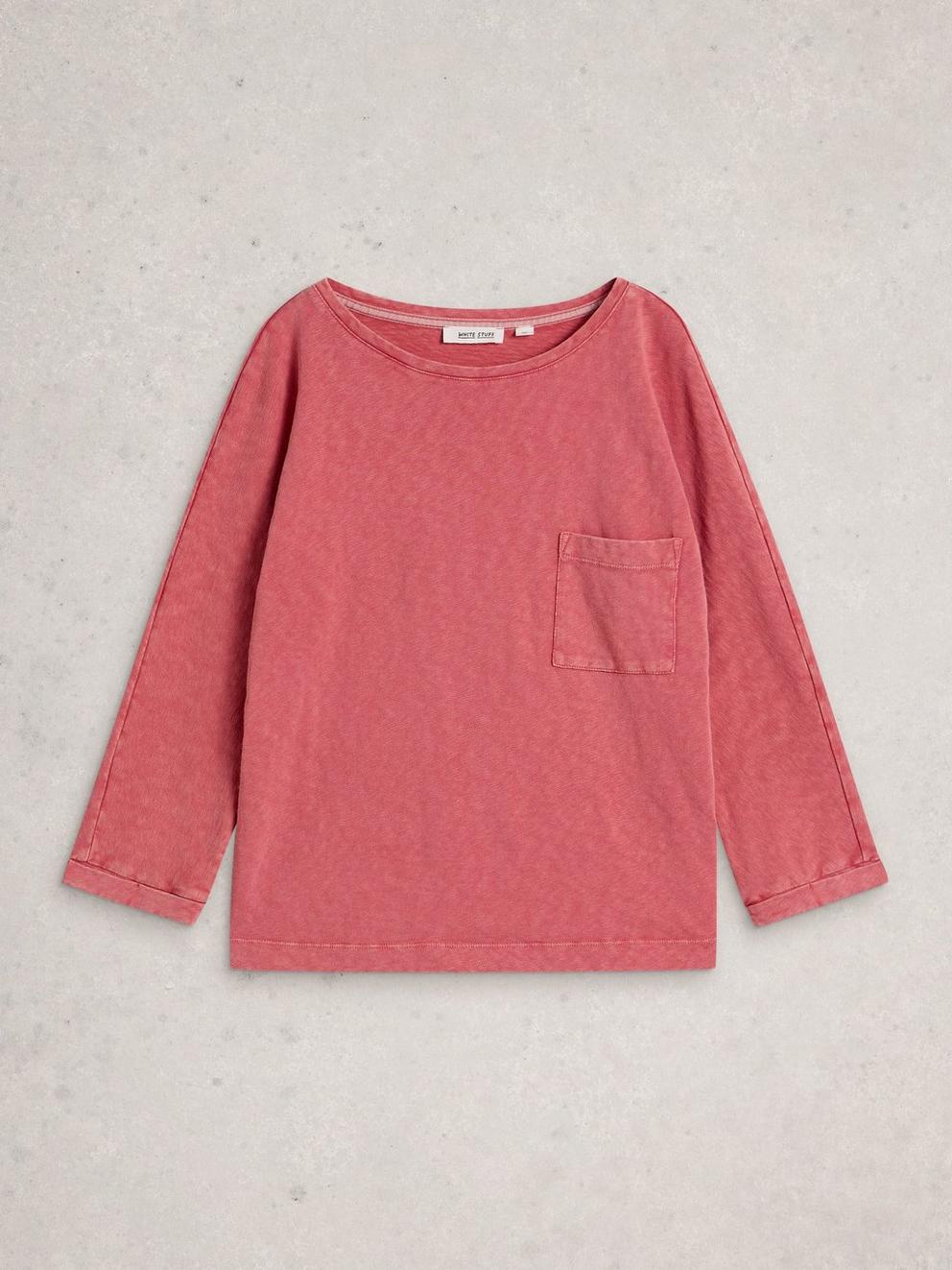 DEMI CREW NECK DOLMAN TOP in MID PINK - FLAT FRONT