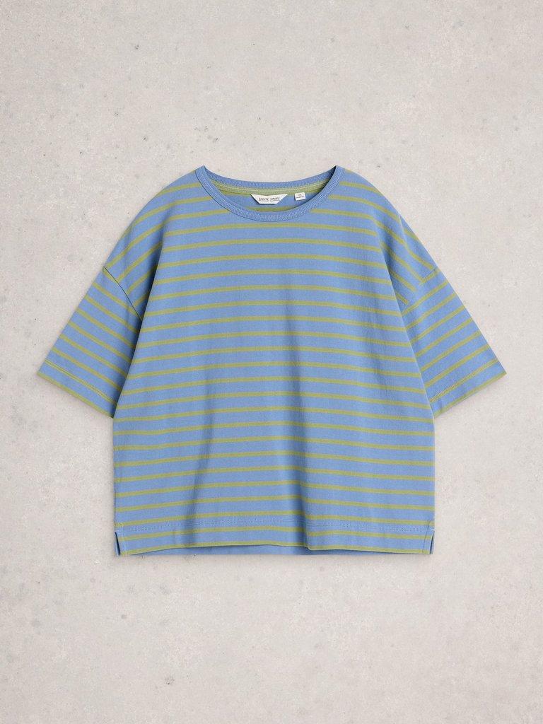 KAT STRIPE TEE in BLUE MLT - FLAT FRONT