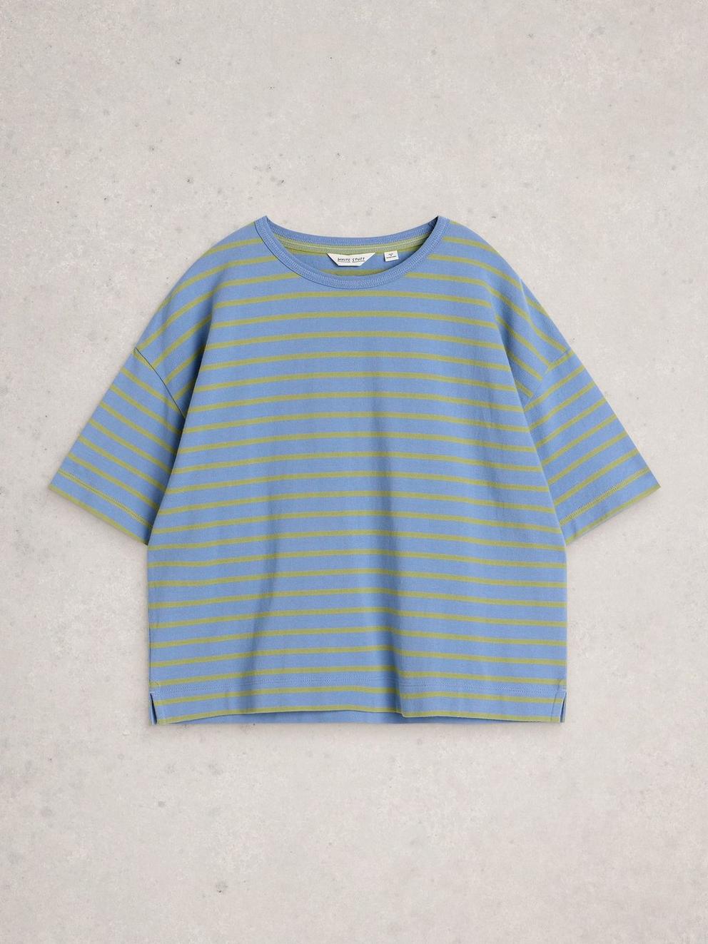 KAT STRIPE TEE in BLUE MLT - FLAT FRONT