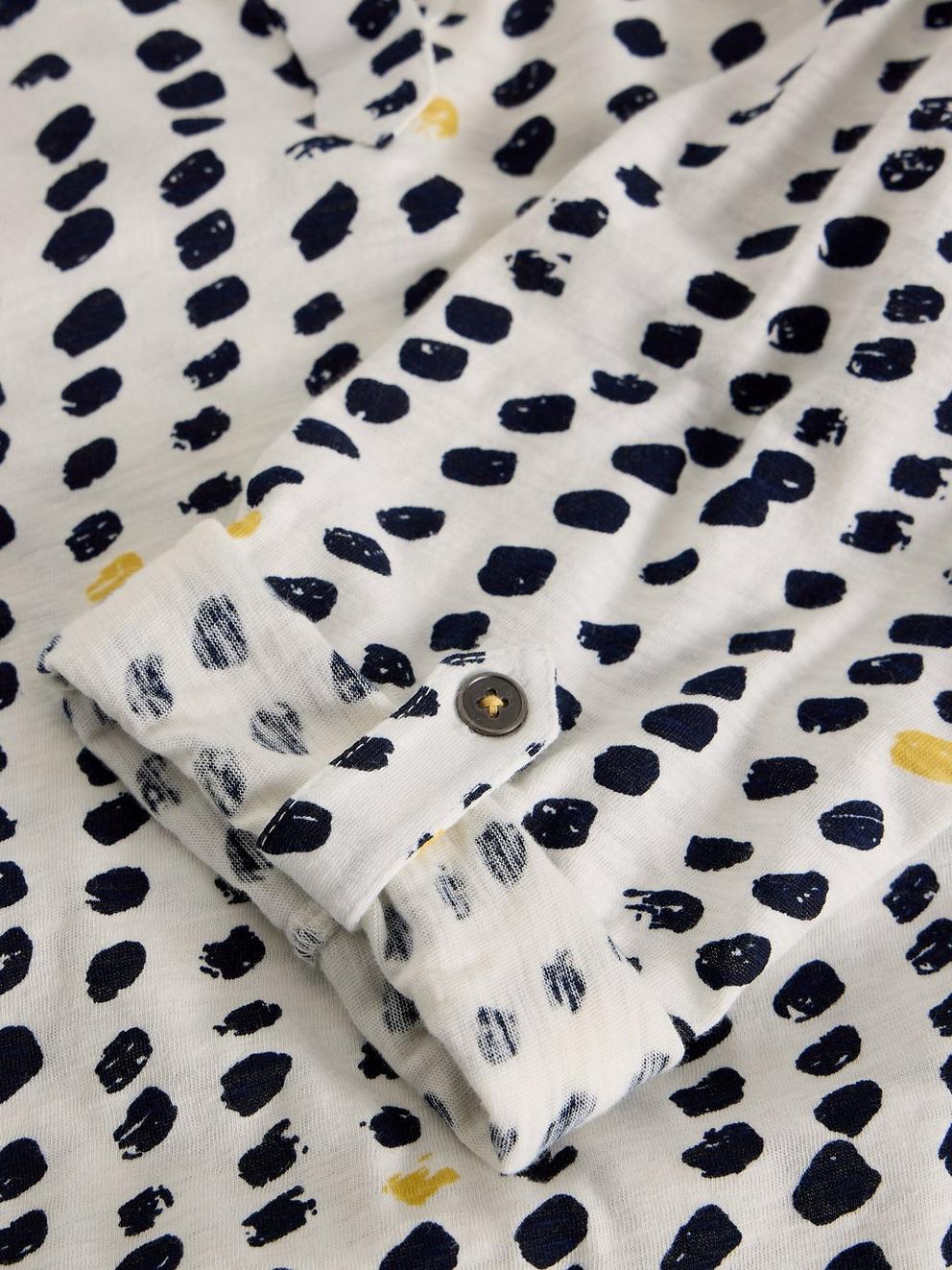 ALLIE JERSEY SHIRT in IVORY PR - FLAT DETAIL