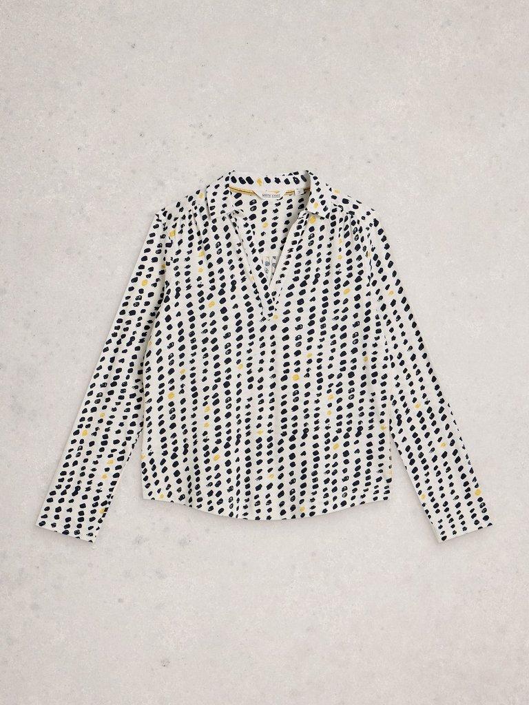 ALLIE JERSEY SHIRT in IVORY PR - FLAT FRONT