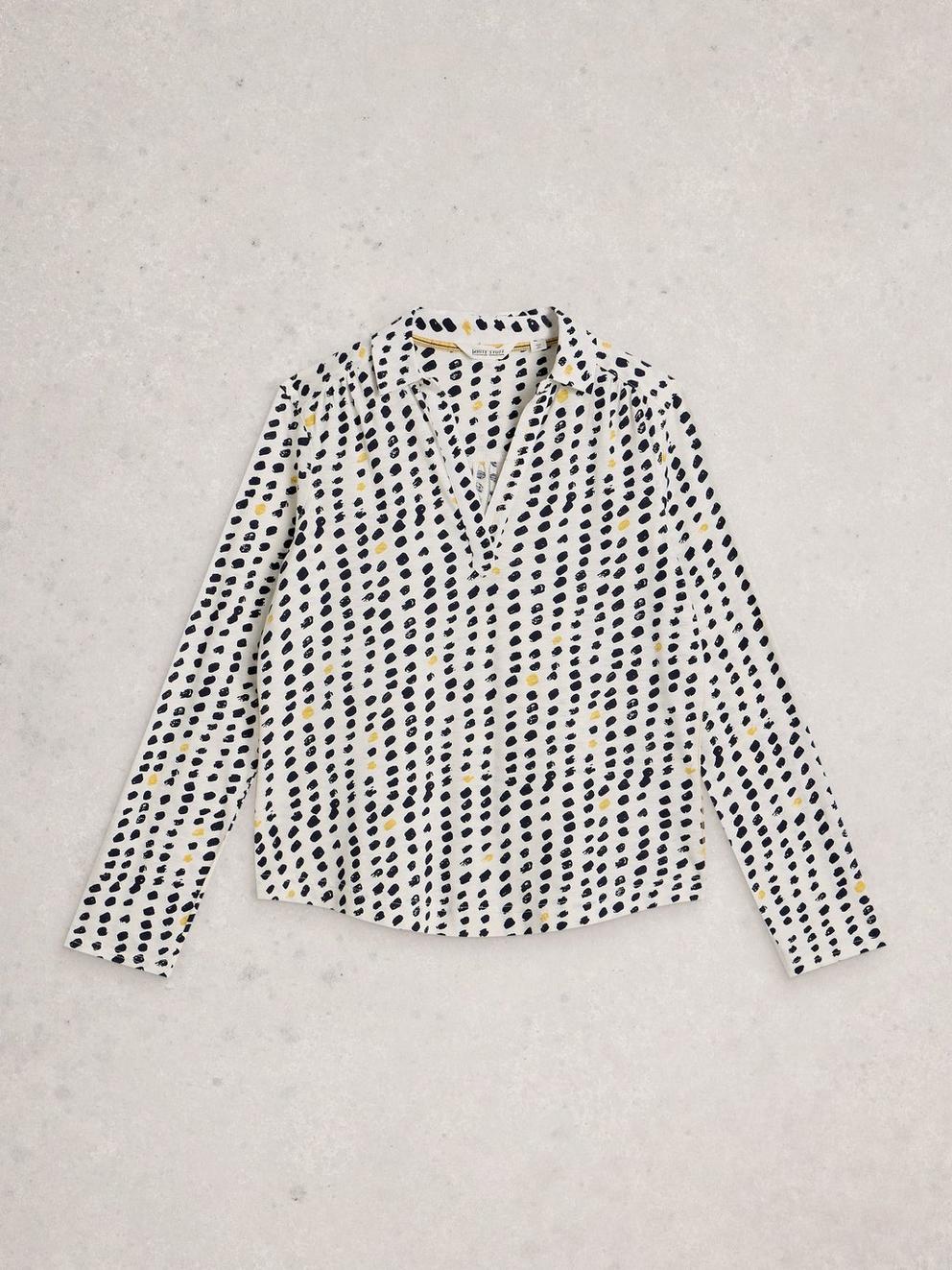 ALLIE JERSEY SHIRT in IVORY PR - FLAT FRONT