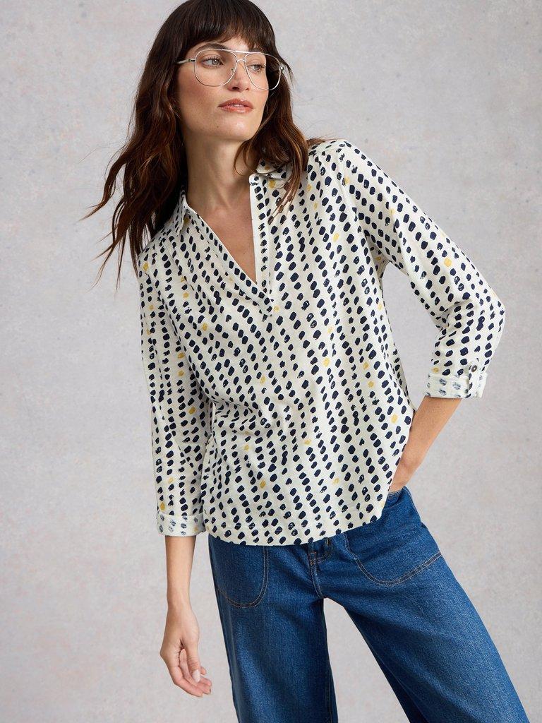 ALLIE JERSEY SHIRT in IVORY PR - LIFESTYLE