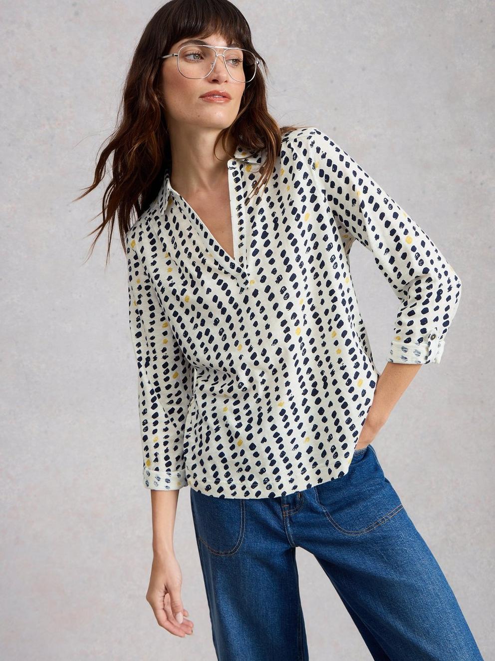 ALLIE JERSEY SHIRT in IVORY PR - LIFESTYLE