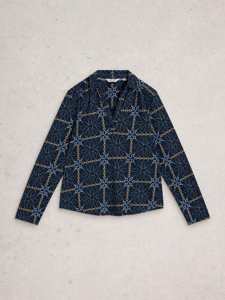 ALLIE JERSEY SHIRT in NAVY PR - FLAT FRONT