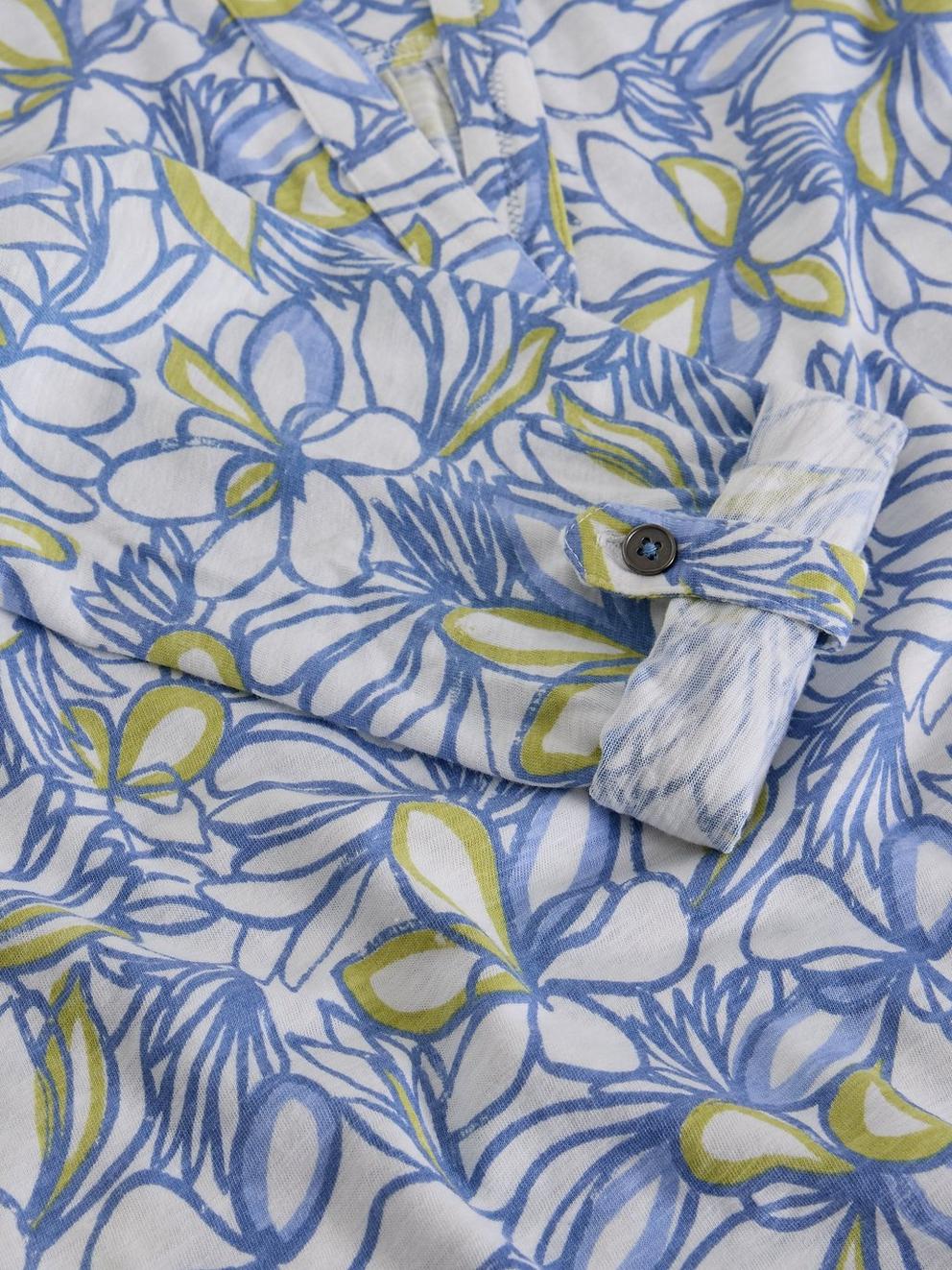 ALLIE JERSEY SHIRT in WHITE PR - FLAT DETAIL