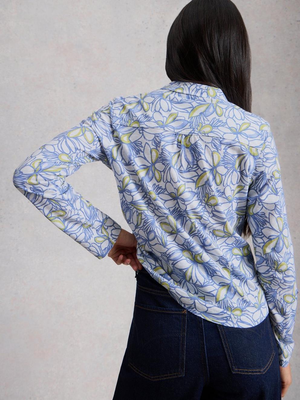 ALLIE JERSEY SHIRT in WHITE PR - MODEL BACK