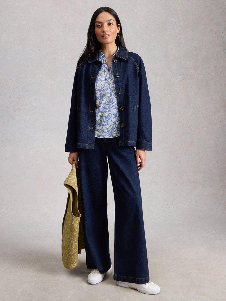 ALLIE JERSEY SHIRT in WHITE PR - MODEL FRONT