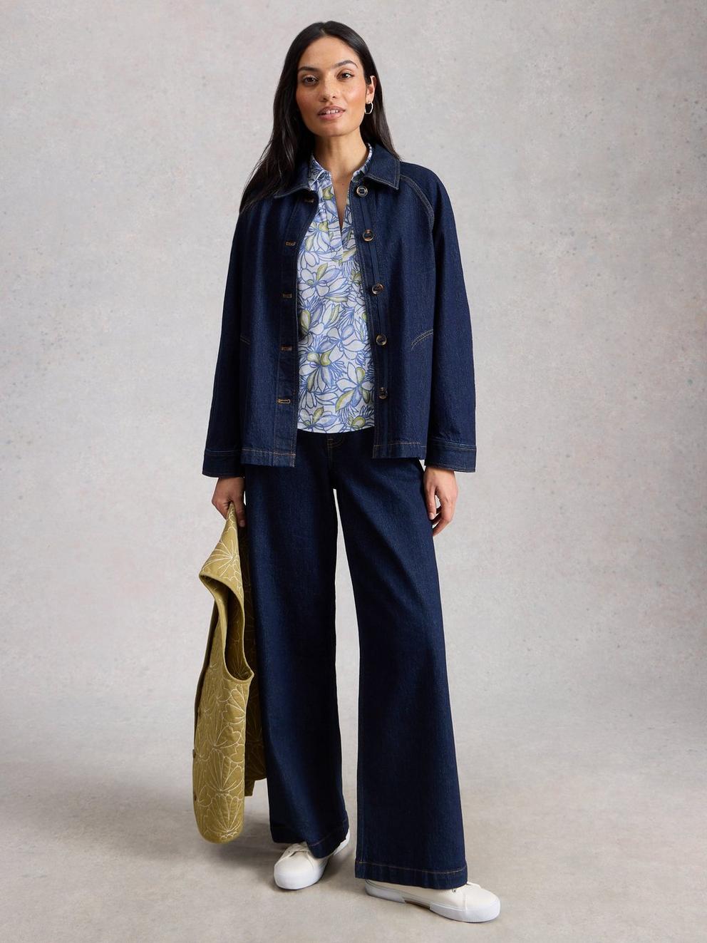 ALLIE JERSEY SHIRT in WHITE PR - MODEL FRONT