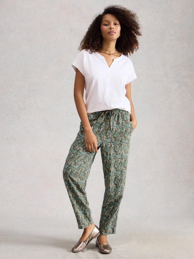 NELLY EMBROIDERED TEE in BRIL WHITE - MODEL FRONT