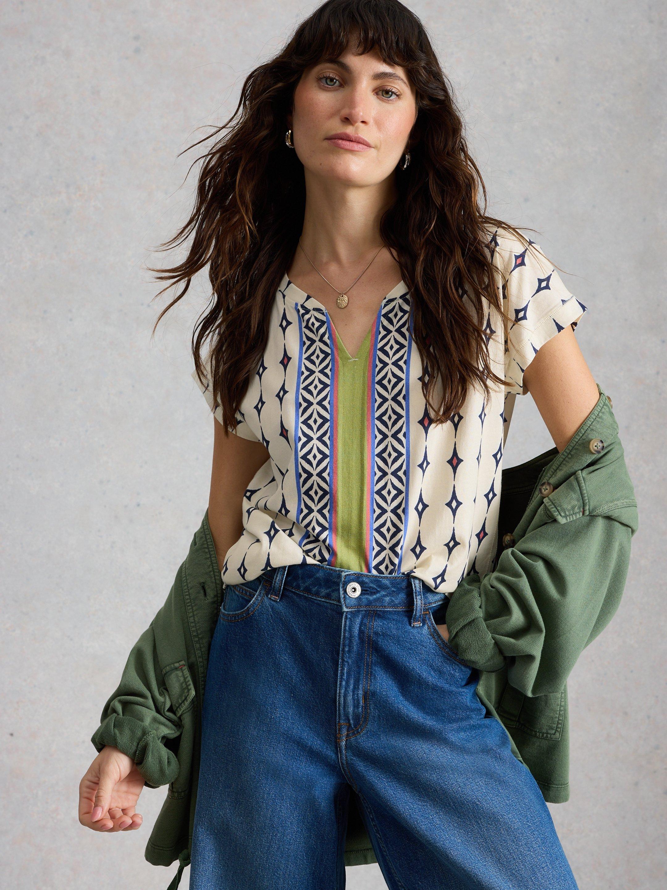 Shop Nelly Notch Neck Tee