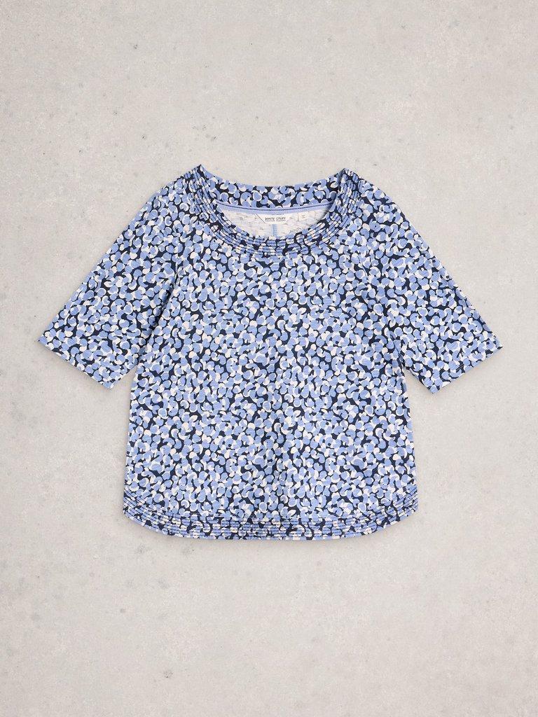 WEAVER JERSEY CREW NECK TEE in BLUE PR - FLAT FRONT