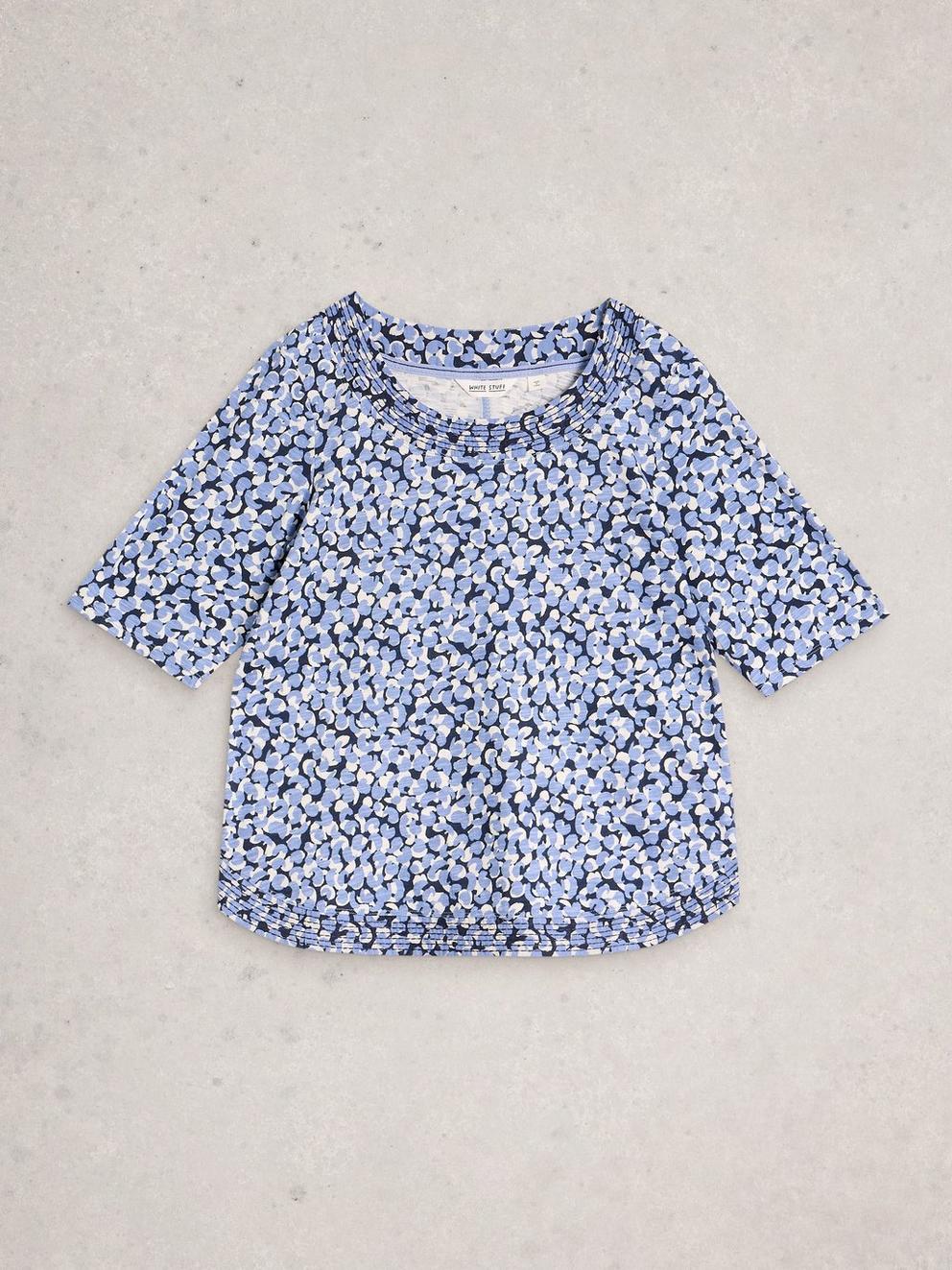 WEAVER JERSEY CREW NECK TEE in BLUE PR - FLAT FRONT