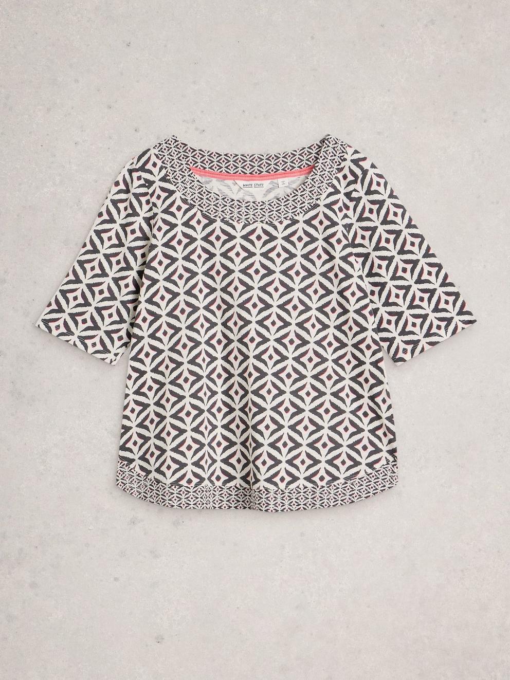 WEAVER JERSEY CREW NECK TEE in IVORY PR - FLAT FRONT