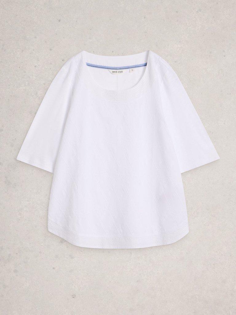 WEAVER BRODERIE TEE in BRIL WHITE - FLAT FRONT