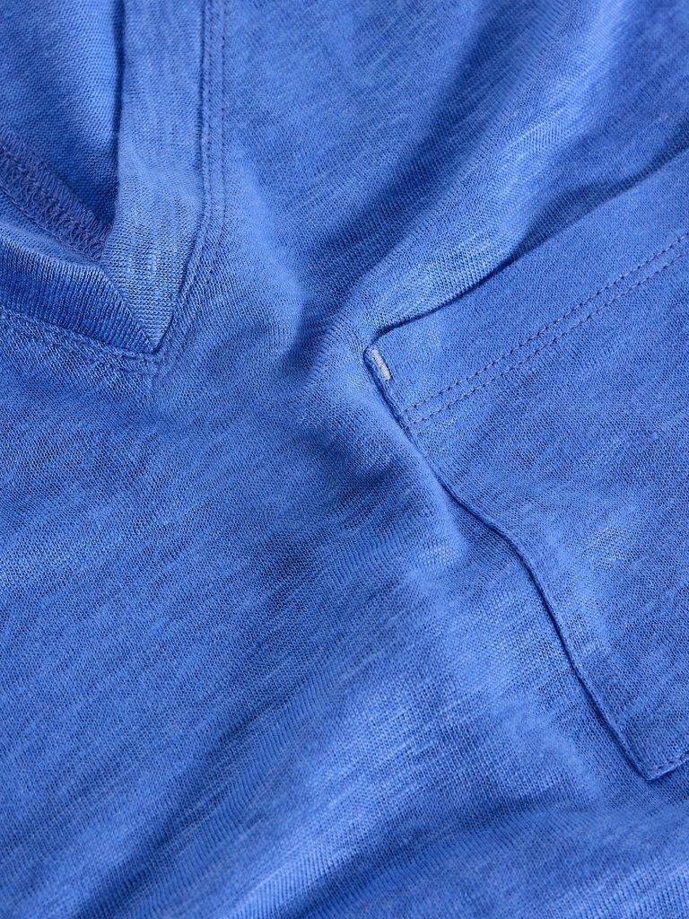IRIS LINEN TEE in BRT BLUE - FLAT DETAIL