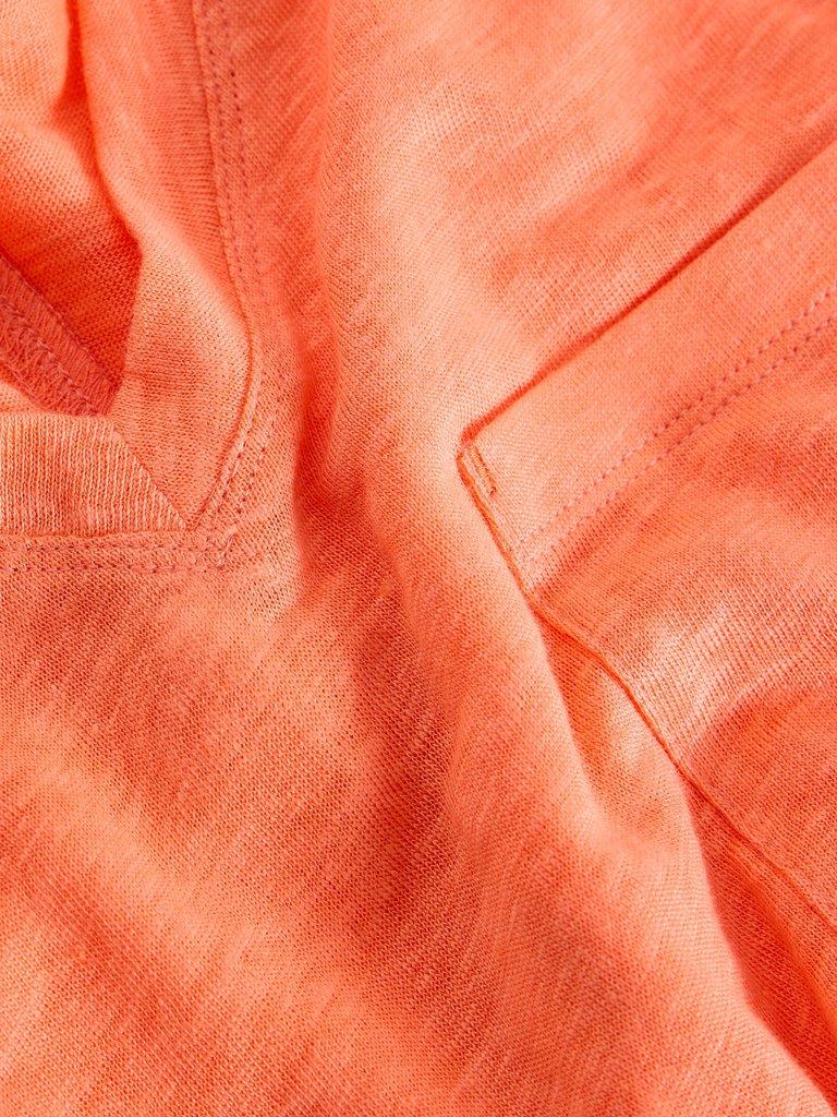 IRIS LINEN TEE in MID CORAL - FLAT DETAIL