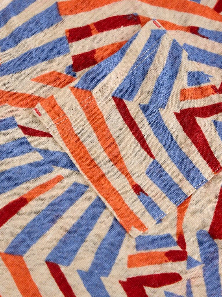 IRIS LINEN TEE in NAT MLT - FLAT DETAIL