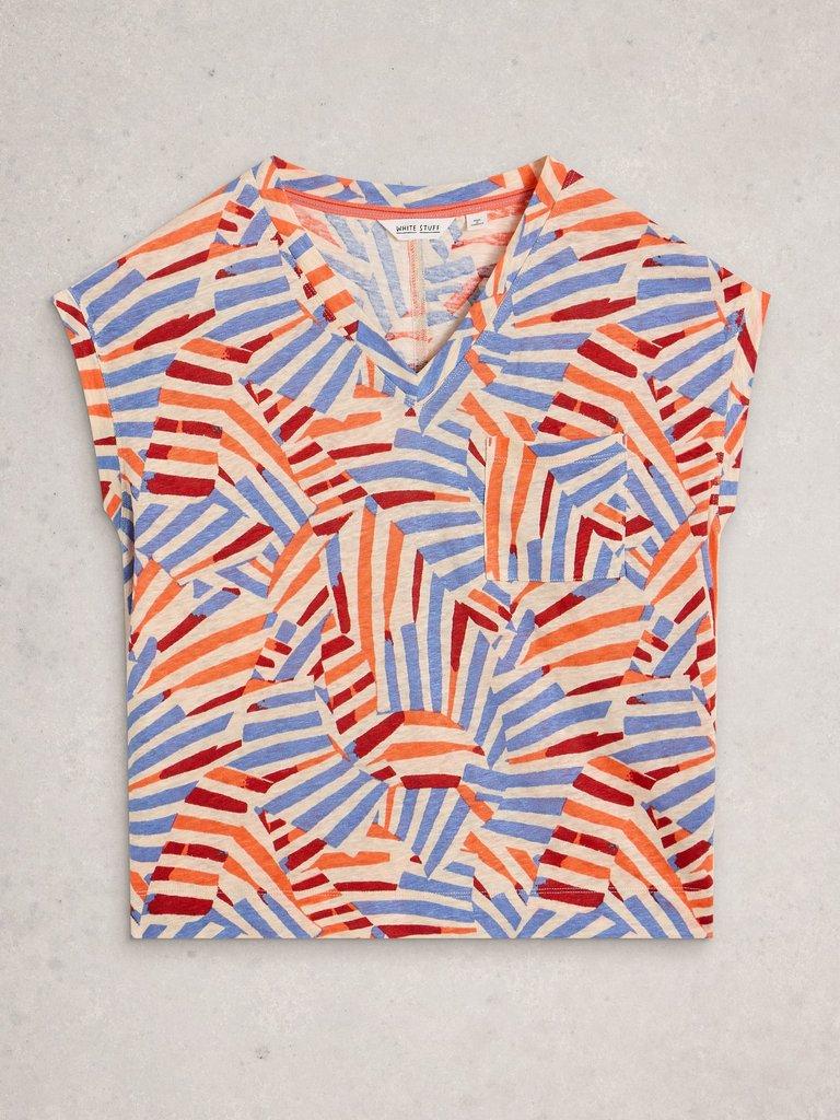 IRIS LINEN TEE in NAT MLT - FLAT FRONT