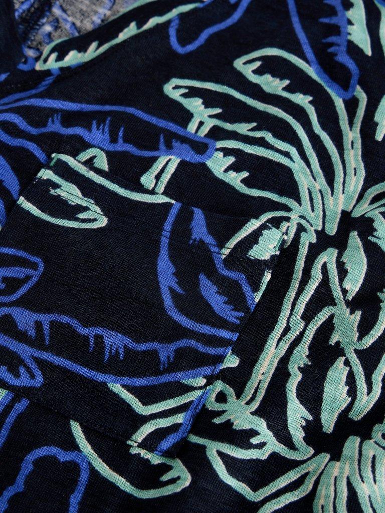 IRIS LINEN TEE in NAVY PR - FLAT DETAIL