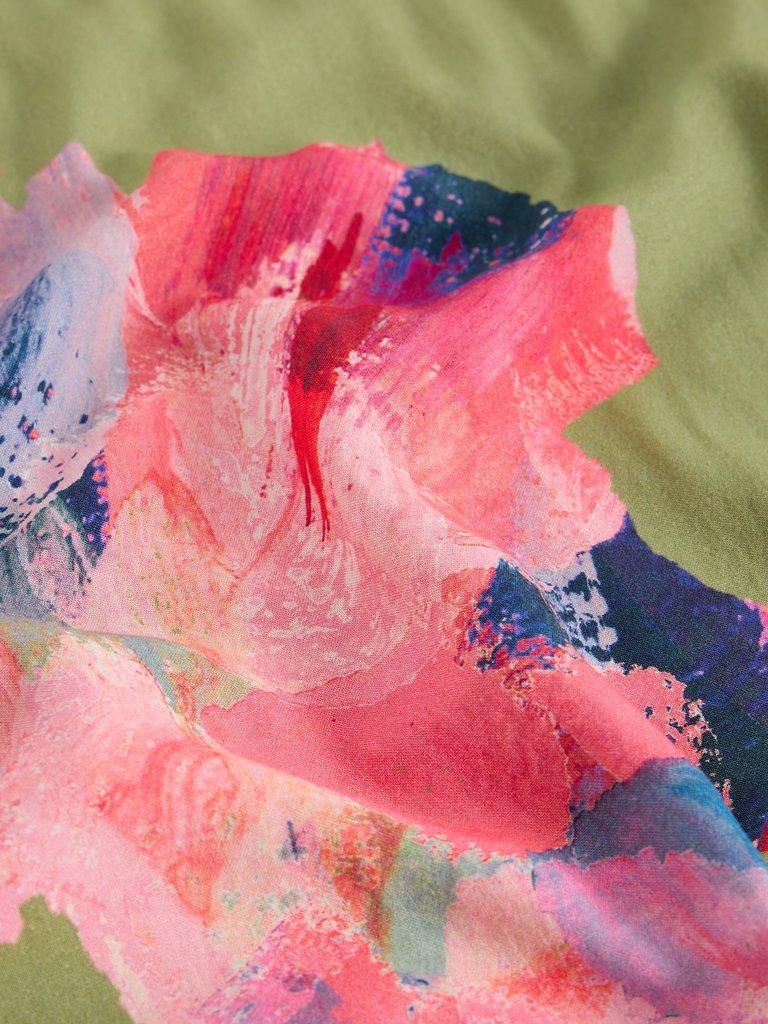 WOVEN MIX TEE in GREEN PR - FLAT DETAIL