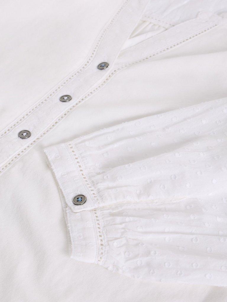 DAISY DOBBY MIX TOP in BRIL WHITE - FLAT DETAIL
