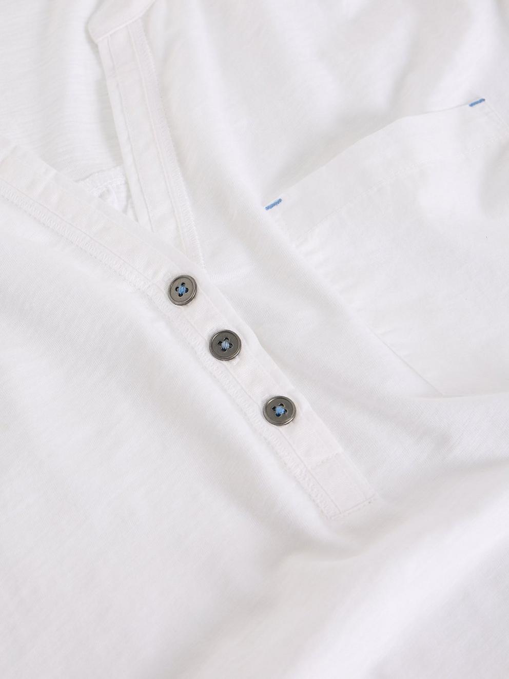 CECILY SLEEVELESS SHIRT in BRIL WHITE - FLAT DETAIL