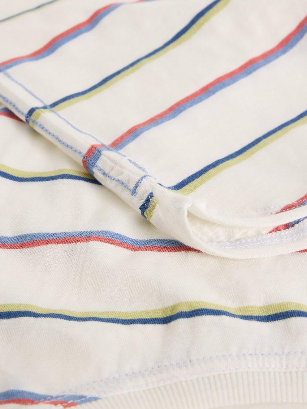 CLARA STRIPE SHORT SLEEVE TEE in IVORY MLT - FLAT DETAIL