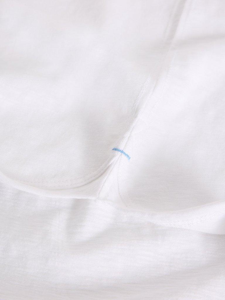 CLARA CREW NECK SHORT SLEEVE TEE in BRIL WHITE - FLAT DETAIL