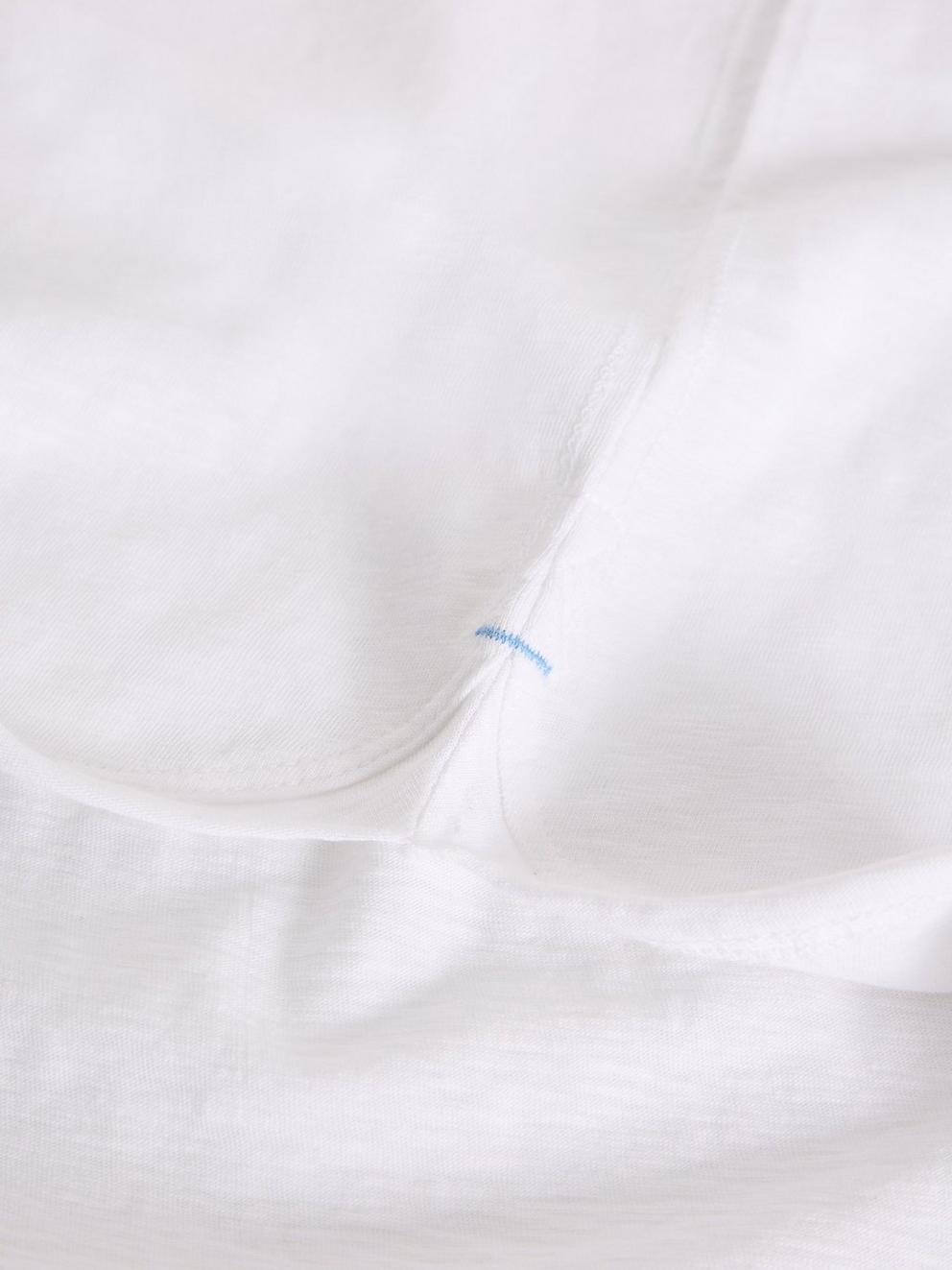 CLARA CREW NECK SHORT SLEEVE TEE in BRIL WHITE - FLAT DETAIL