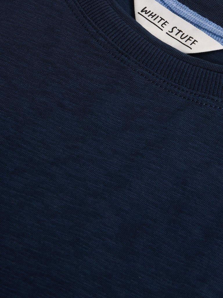 CLARA CREW NECK SHORT SLEEVE TEE in DARK NAVY - FLAT DETAIL