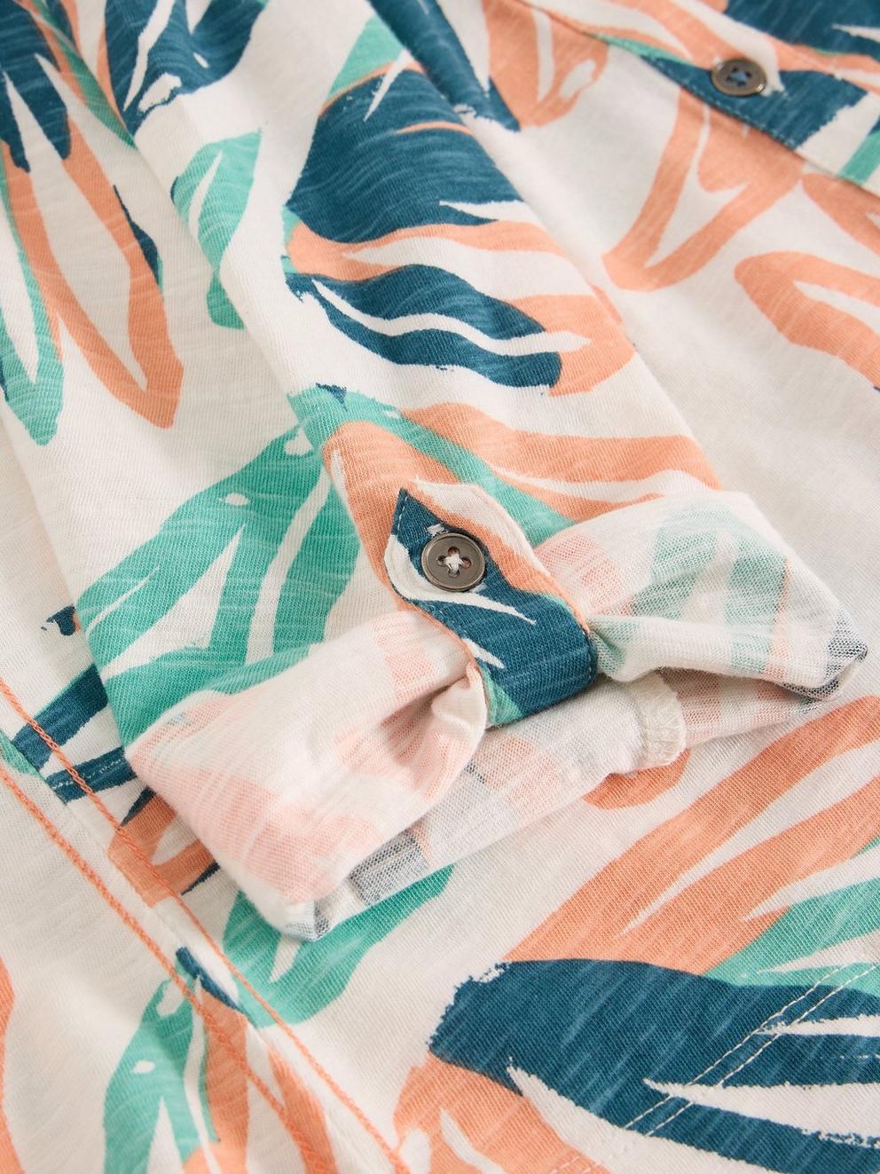 WOMENS ANNIE COLLARED SHIRT JERSEY in IVORY PR - FLAT DETAIL