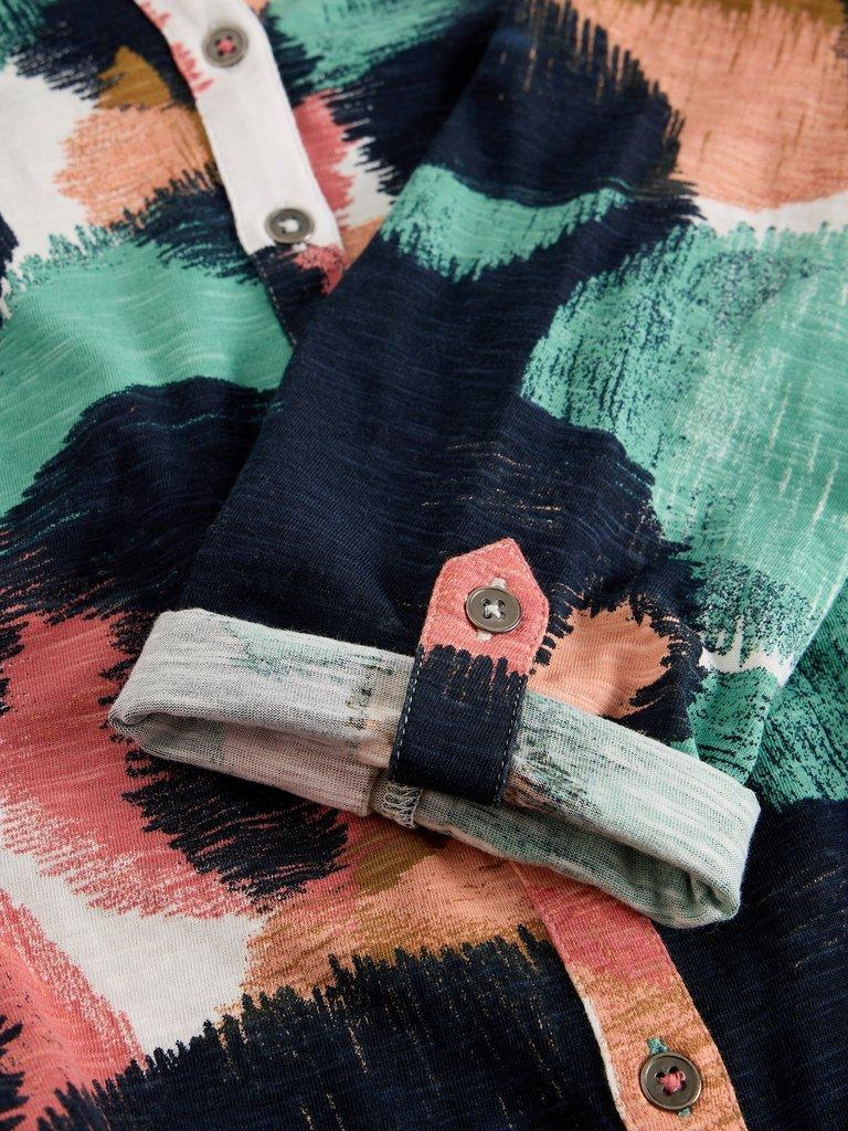 WOMENS ANNIE COLLARED SHIRT JERSEY in NAVY PR - FLAT DETAIL