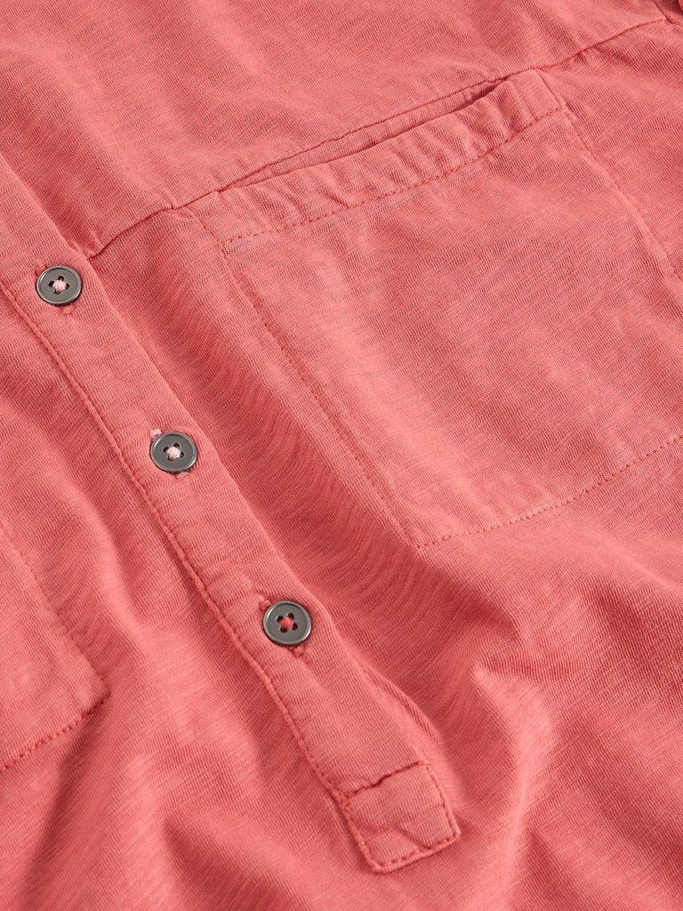 BETH 34 SLEEVE SHIRT in MID PINK - FLAT DETAIL